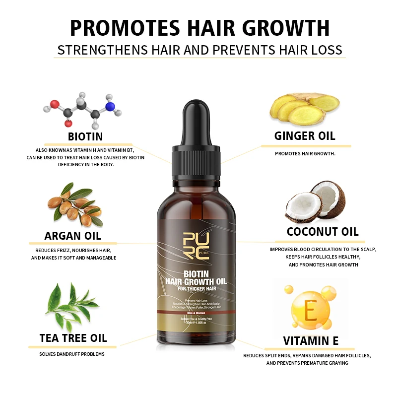 PURC Biotin Hair Oil Hair Grow - Hair Care Essence Oil 评论和价格