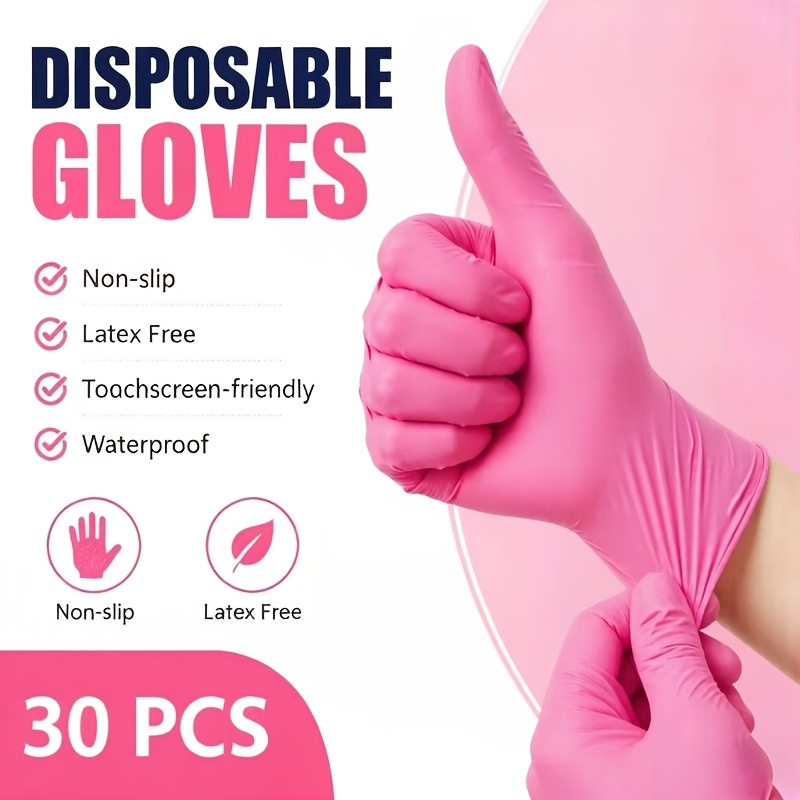 Pink Disposable Nitrile Gloves - Hair Care Works 评论和价格