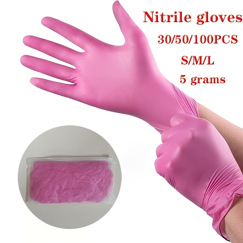 Pink Disposable Nitrile Gloves - Hair Care Works 评论和价格